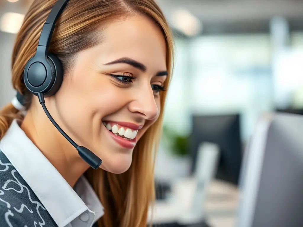An image of a customer service representative assisting a client over the phone with a satellite radio subscription.